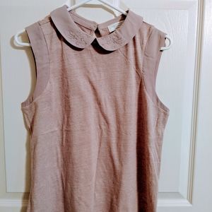 Beige Collared Top